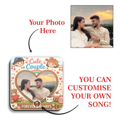Personalized Musical Fridge Magnet Gift for Couples Custom Photo & Music Player Music Box Fridge Magnet